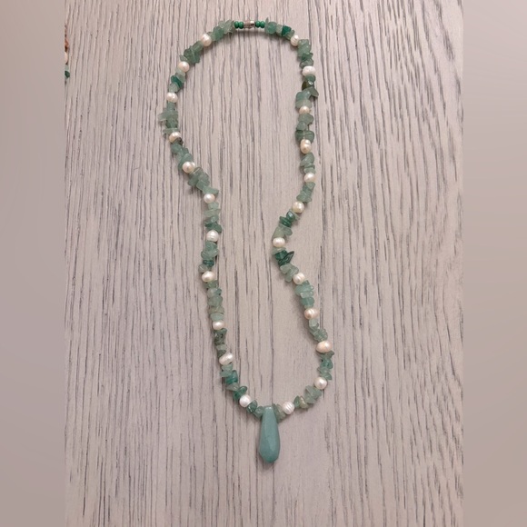 Multi Stone Necklace In Light Jade & Pastel Colors - Picture 3 of 4